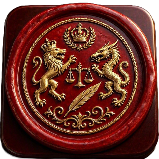 Inglés Jurídico: escudo con león y dragón